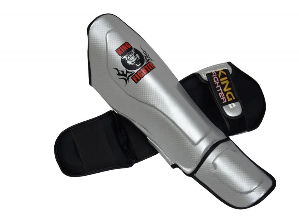 Children's Shin protectors CARBON (silver)